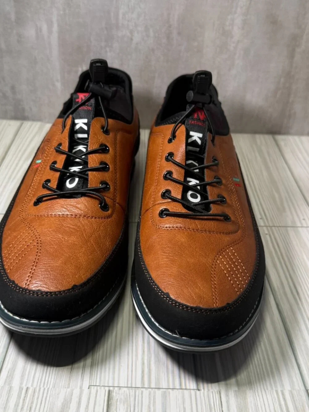 Men's Size 14 Narrow Casual Walking Shoes Brown Black Lace Up Comfort EU 49